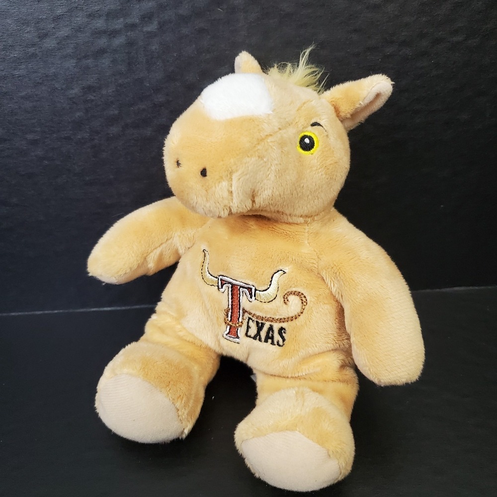 Souvies Texas Tan Horse 8" Plush Beanie Stuffed Animal Souvenir Embroidered 2020